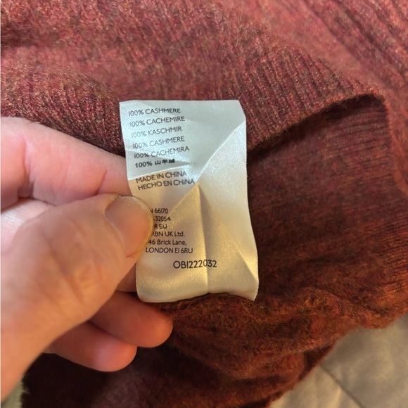 Free People ELIAS Cashmere V Neck Sweater - Cinnamon (Burnt Orange) XS - Picture 10 of 13